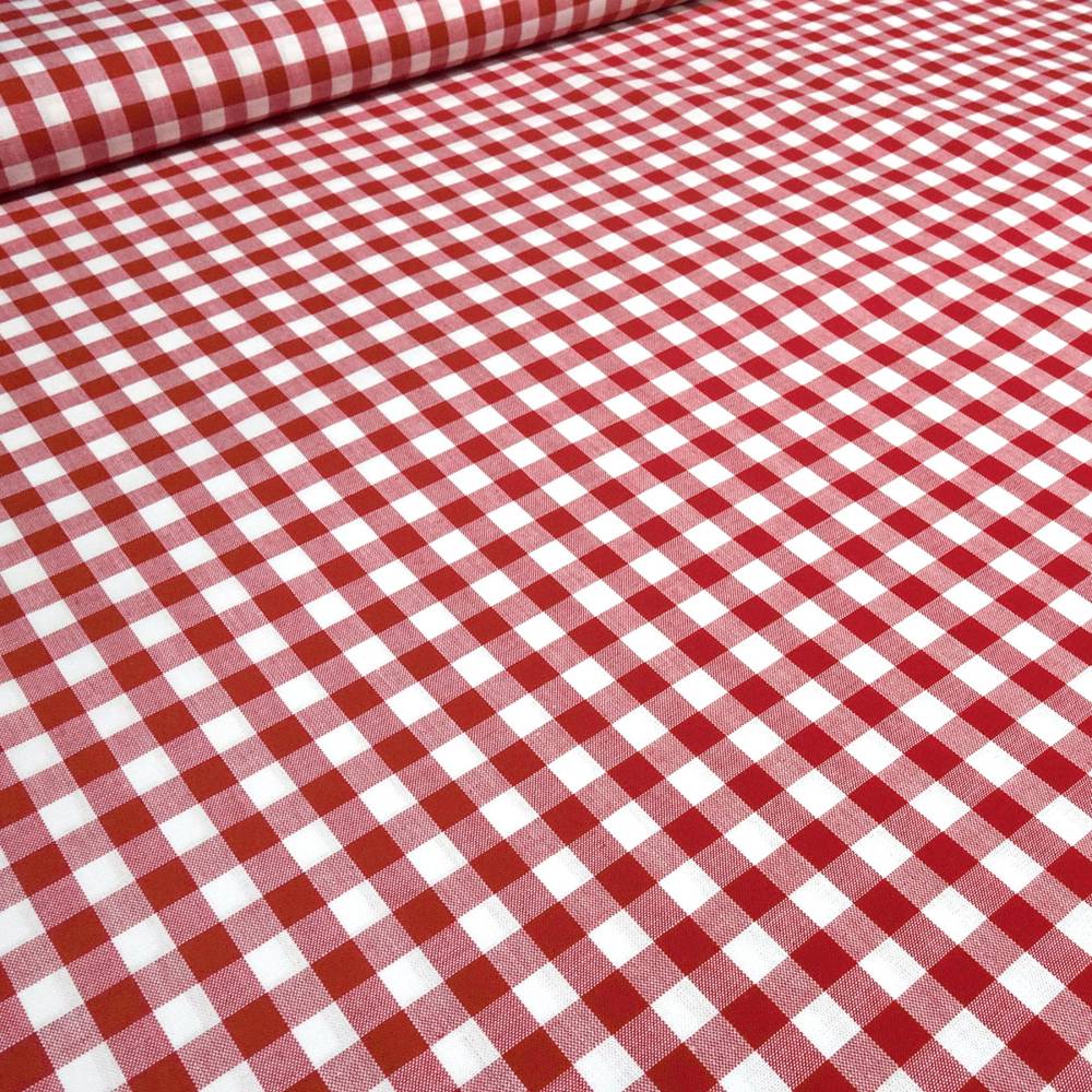 Stoff 100% Baumwolle Zefir Karo 1 cm rot weiß kariert Kleiderstoff Dekostoff Kinderstoff Trachtenstoff Bild 2