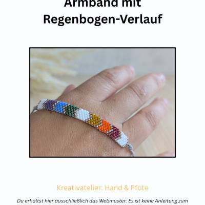 Regenbogenlinie Armband Muster - Webe dir dein eigenes Armband im Regenbogen Design
