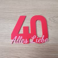 3D gedruckter Schriftzug mit Zahl & Wunschtext – Personalisierte Geburtstags- & Jubiläumsdeko