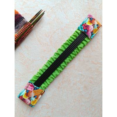 NadelBett, Nadelsafe, Nadelspielgarage, Nadelspiel Safe, Nadeltasche für 20 cm lange Sockennadeln, buntes Eis