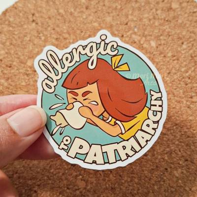 Allergic to Patriarchy Sticker | Feministischer Vinyl-Die-Cut-Sticker