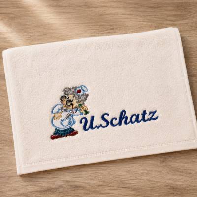 Personalisiertes Handtuch für Ärzte | Arzt-Stickmotiv mit Wunschname | 30 × 50 cm | 100 % Baumwolle | Geschenk für Arzt
