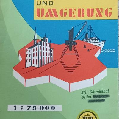 Wanderkarte Rostock und Umgebung  -  1962  -