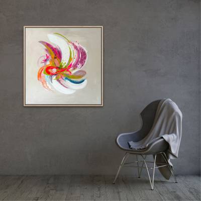 Geborgen im Ozean; 80 x 80 cm Acrylbild 