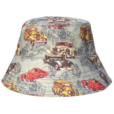 Wendbarer Sommerhut Bucket Hat Oldtimer & Pergament, Unisex, Gr. L – Handgenäht aus 100% Baumwolle