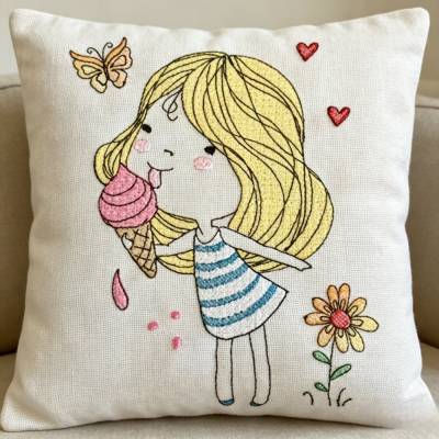 Stickdatei Doodle Sommer Cute Girl 2 Set 947