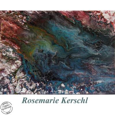 Strömung & Gischt – Einzigartiges Pouring Acrylbild 30 x 40 cm | Handgemaltes Unikat für ihr Zuhause