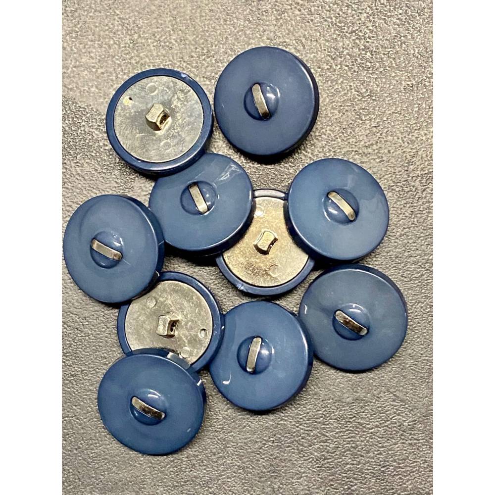 Designer-, Stegknopf graublau mit chromefarbener Einlage Packung 25 g (ca.10 Stück) Bild 2