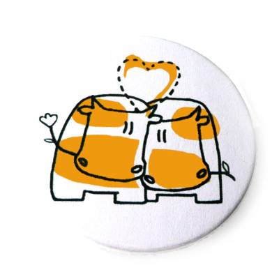 Kuhliebe, Button, Magnet, Taschenspiegel oder Flaschenöffner, handgemacht