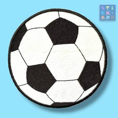 Fußball – Stickapplikation zum Aufbügeln oder Annähen, verschiedene Größen,