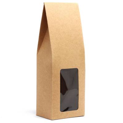 Geschenkbox 10 Stk. Kraftkarton mit Fenster 25,5x9x5,5 cm Faltbare Geschenkverpackung für Süßigkeiten Kunsthandwerk