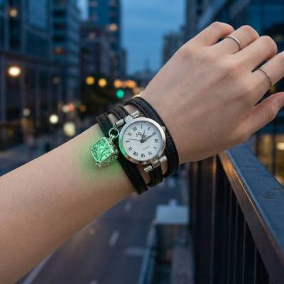 Wickeluhr in Lederoptik – Stilvolle Armbanduhr in vielen Farben, römisches Ziffernblatt, Wechselbänder