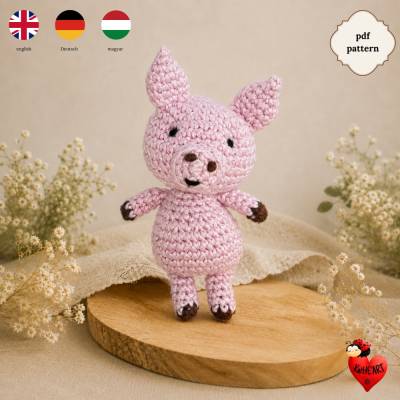 Amigurumi Schwein Häkelanleitung PDF – Anfängerfreundlich, DIY Kuscheltier, Sofort-Download
