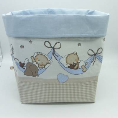 Utensilo groß, Stoffkörbchen, Aufbewahrung, Wickeltisch, Geschenk zur Geburt, Taufe, Unikat hessmade