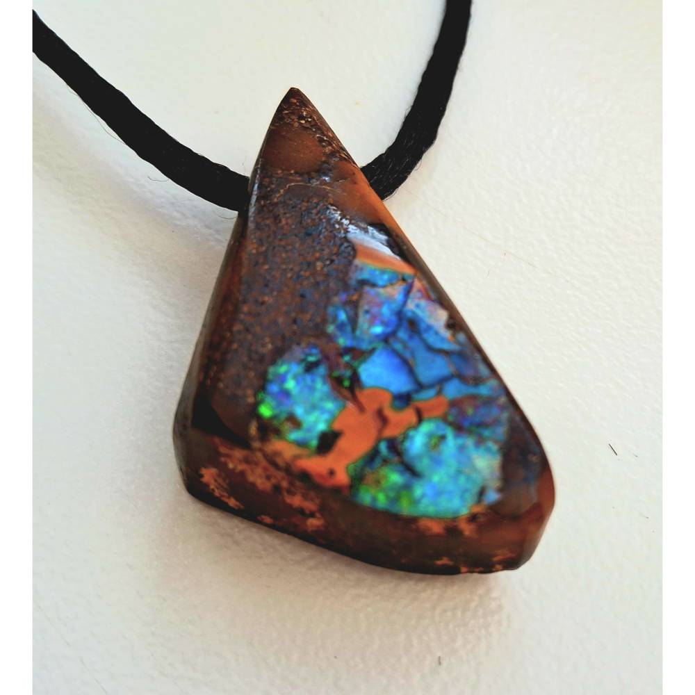 Boulder Opal Anhänger  – Echter Boulderopal aus Australien, hochglanzpoliert Bild 1