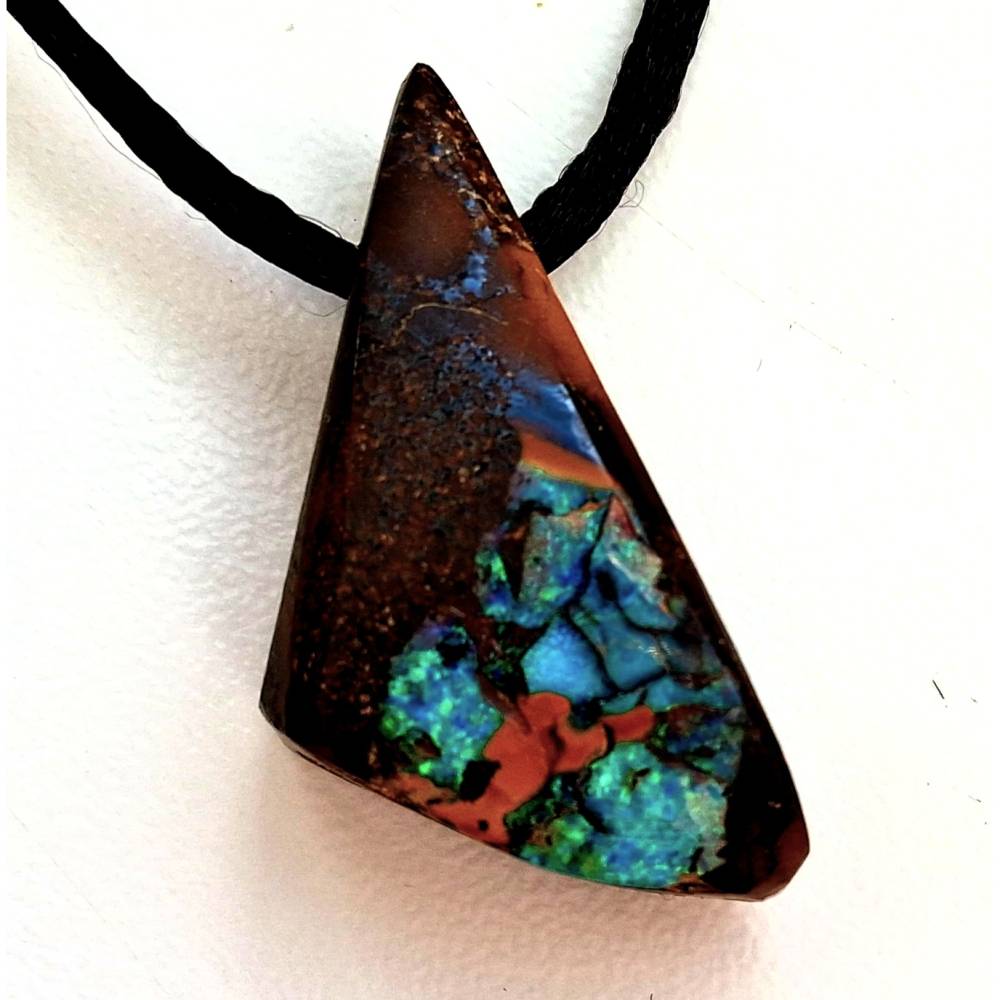 Boulder Opal Anhänger  – Echter Boulderopal aus Australien, hochglanzpoliert Bild 2