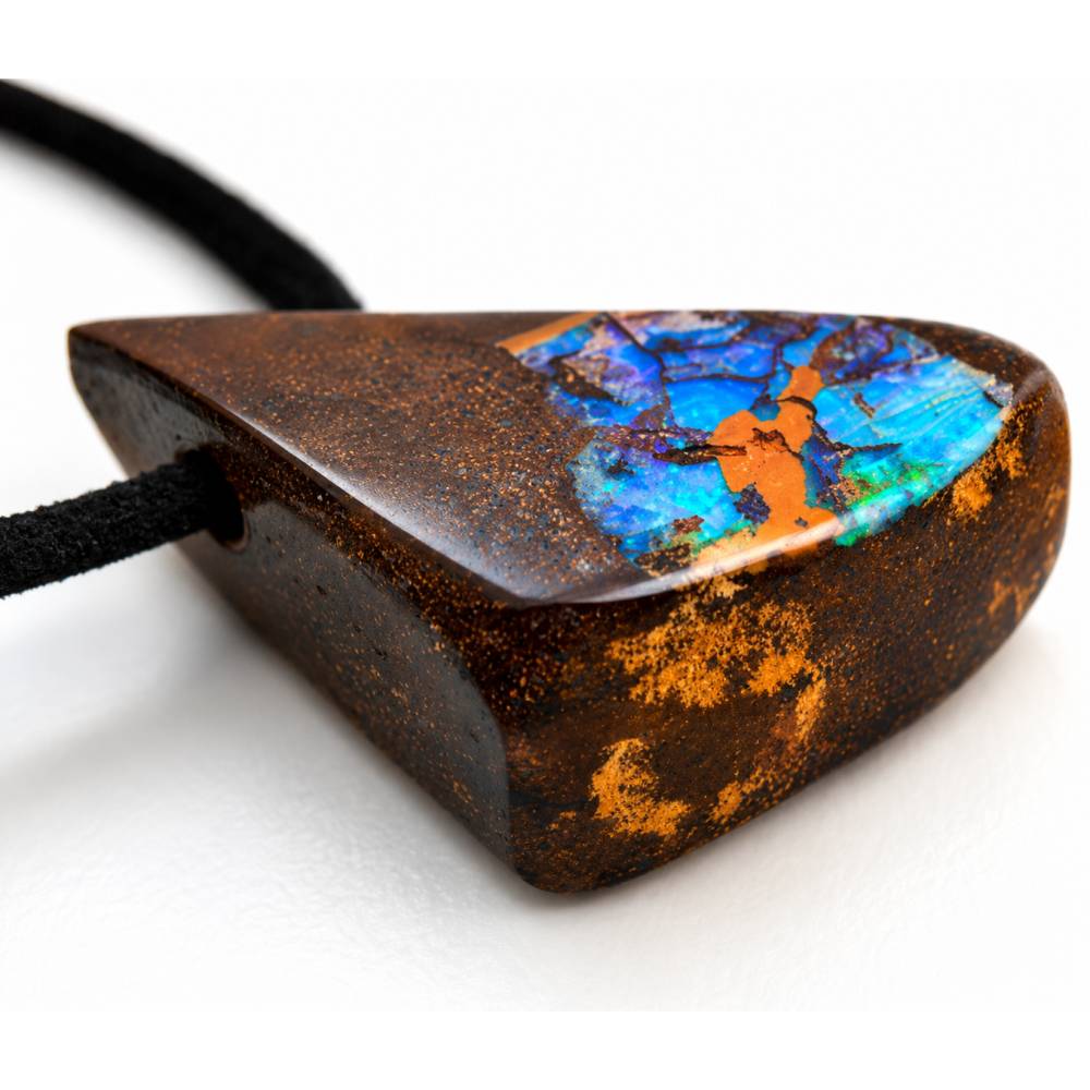 Boulder Opal Anhänger  – Echter Boulderopal aus Australien, hochglanzpoliert Bild 3