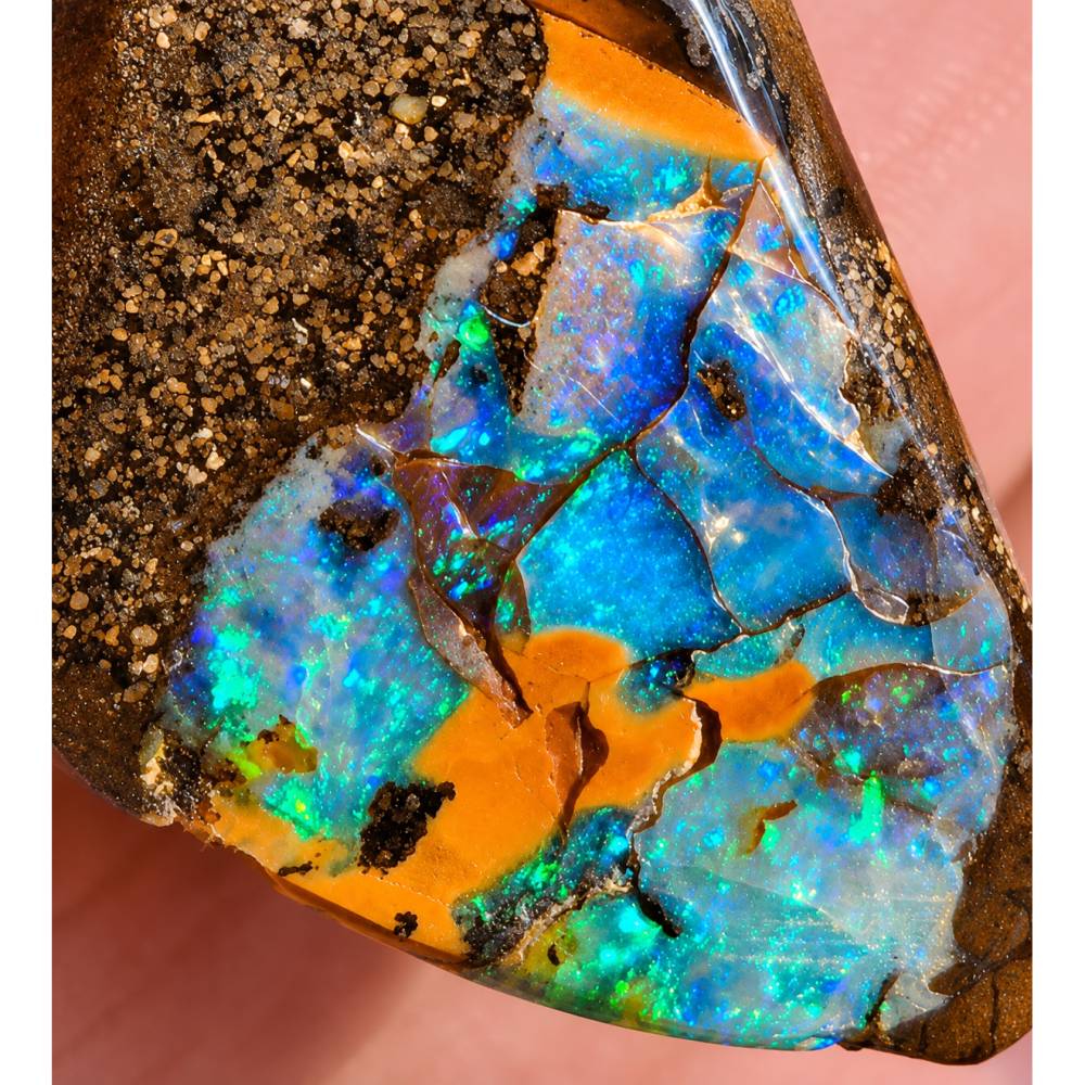 Boulder Opal Anhänger  – Echter Boulderopal aus Australien, hochglanzpoliert Bild 4