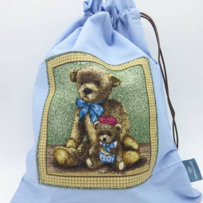 Stoffbeutel, Geschenksäckchen, Teddymama mit Kind, Taufe, Geburt, Nikolaus, nachhaltige Geschenk-Verpackung