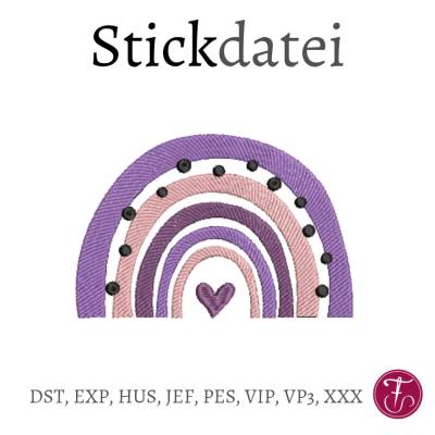 Stickdatei Regenbogen für Filz oder Kunstleder