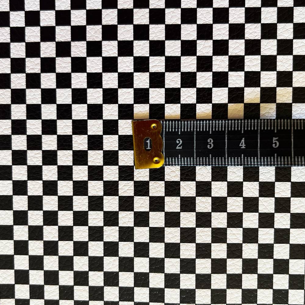 Kunstleder „Checked Black & White“ – veganes PU Kunstleder 45cm x 135 cm Bild 2