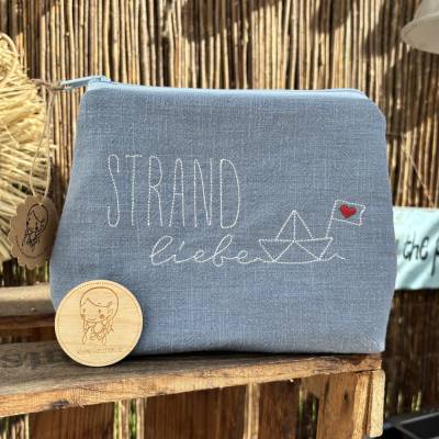 Strandliebe  // Schminktäschchen // Kosmetiktasche // Kulturbeutel // Schminktasche // Reiseapotheke XL