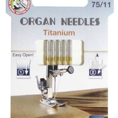 5 Nähmaschinennadeln Organ Needles Titanium 75