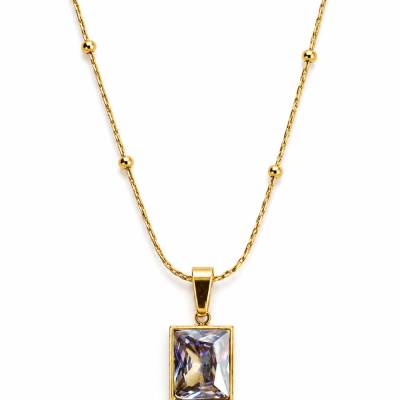 Goldene Kristall Halskette Damen