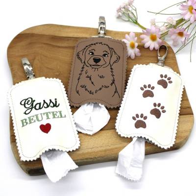 Stickdatei ITH Gassibeutel Hundebeutel Anhänger