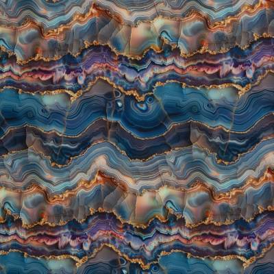Swafing "Flowing Bloom",  Oxfordgewebe, wasserabweisend, Martindale >60.000, Liquid, bunt/blau