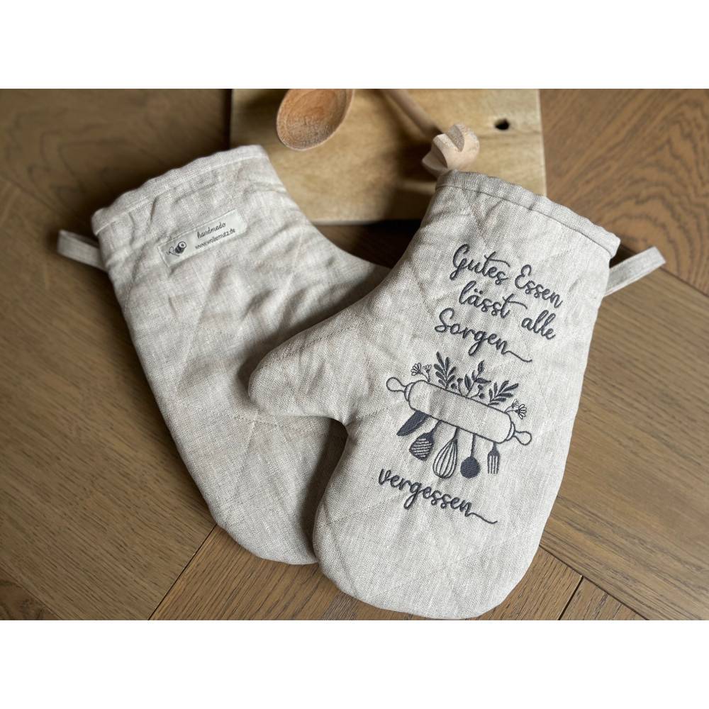 Ofenhandschuhe personalisiert, Leinen Bild 9