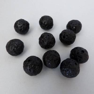 1 Keramikperle, Kugelform, 20mm, schwarz matt mit Muster, Schmuckherstellung, Perlen, Schmuck selber machen