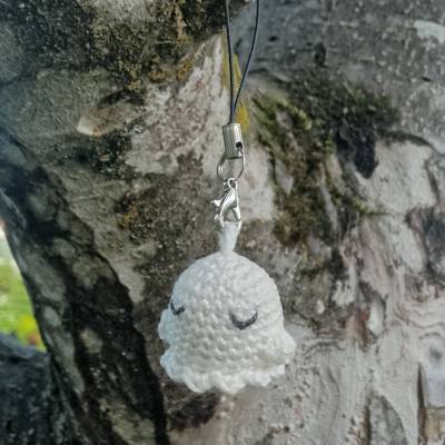 Gehäkelter Geist- Handycharm - Emotional Support Anhänger - süßer gehäkelter Anhänger - handgemachtes Geschenk