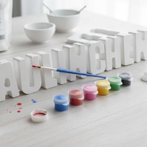 Personalisierte Buchstaben Deko | DIY Gießpulver Set | Handgemachtes Raysin Venusarm Geschenk | Individuelle Taufe Baby