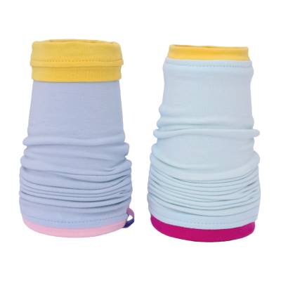 colorblock Armstulpen Baumwolle | eisminze hellblau gelb rosa pink | Modell Nikita - 5 Farben