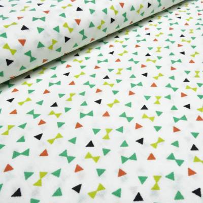 Stoff Baumwolle Popeline geometrisches Muster Dreiecke weiß grün kiwi rot schwarz Blusenstoff Kleiderstoff Dekostoff