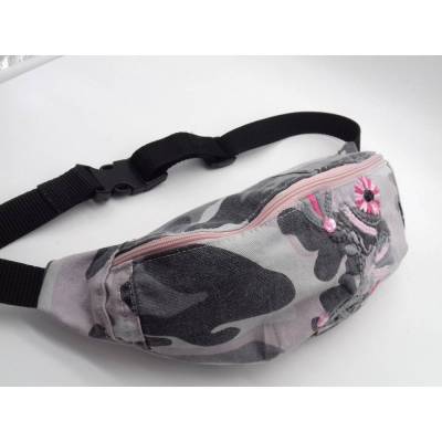 Bauchtasche aus Jeans Gürteltasche Camouflage Jeanstasche Upcycling Handarbeit Einzelstück