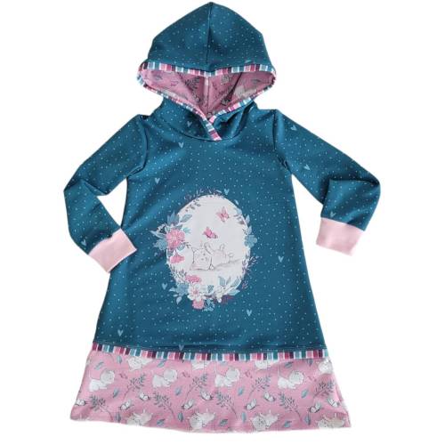 Tunika-Kapuzen-Kleid "Kätzchen" Gr. 104