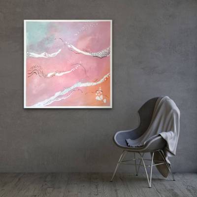 Sonne im Herz; 80 x 80 cm Acrylbild