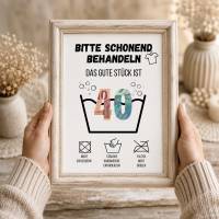 Geldgeschenk 40. Geburtstag – Waschanleitung als PDF zum Ausdrucken | Kreative Geschenkidee | Digital Download