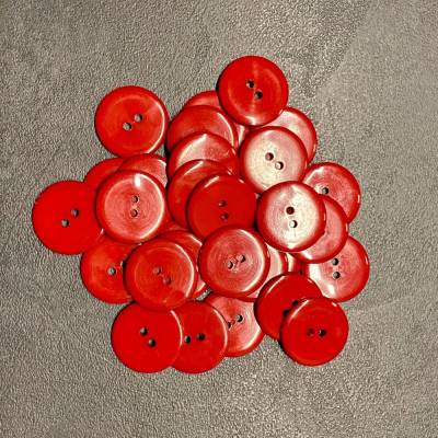 2-Loch Knöpfe Durchmesser ca. 22 mm rot Packung ca. 25 g (ca. 29 Stück)