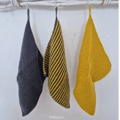 3er-Set  gestricktes Spültuch 100% Baumwolle