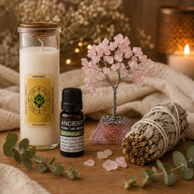 Ritual Set Glück & Harmonie Geschenk für Meditation & Achtsamkeit