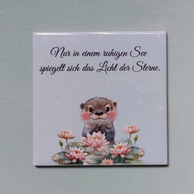 Untersetzer aus Keramik mit Poesie und Otter!