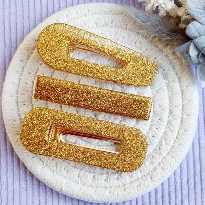 Glitzer Haarspangen Gold | Haarklammern für Mädchen & Damen | Funkelnde Haarclips | Geschenk für Mädchen | Hair Clips