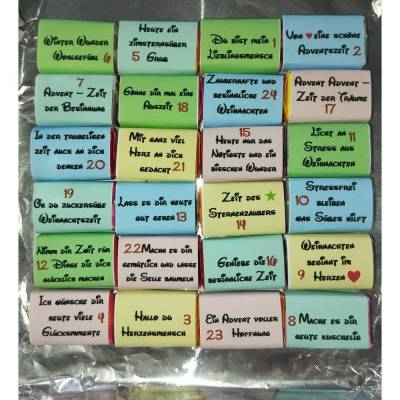 Adventskalender im Tütchen mit Zahlen