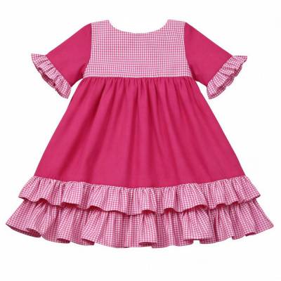 Damen sweet lolita kawaii Kleid Akari | pink weiß vichy karo | aus Baumwolle | hochwertige Handarbeit, Unikat