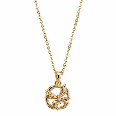 Goldene Halskette mit Zirkonia Anhänger