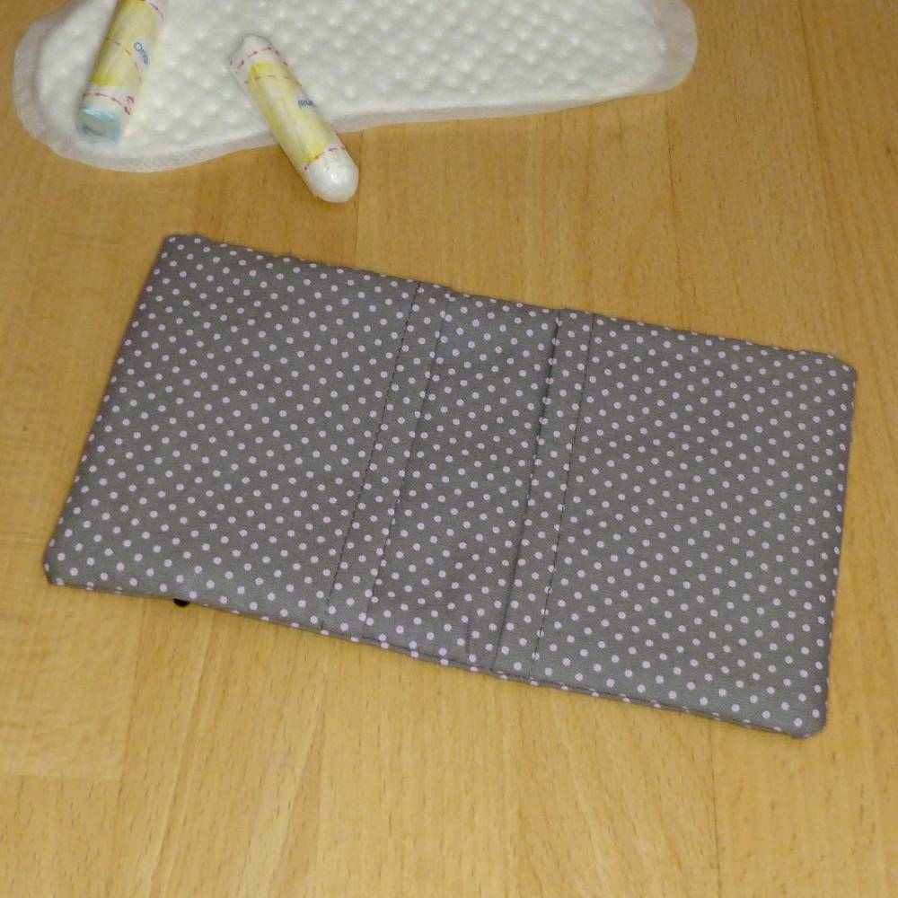 Tampontasche, Kosmetiketui, Minitäschchen aus Biobaumwolle, Handarbeit Bild 3