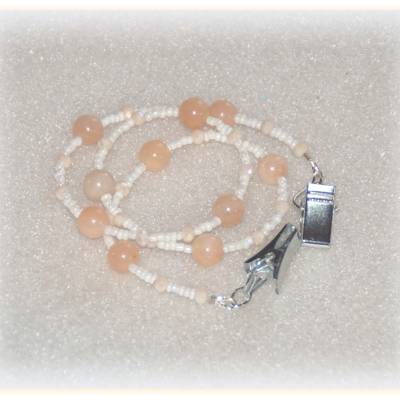 Serviettenkette apricot nude cremeweiß silberfarben, Serviettenhalter zum Umhängen
